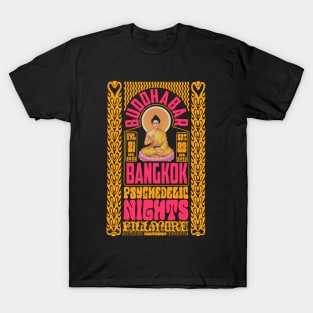 Psychedelic Nights at Bangkok Buddha Bar - Vintage Poster Design T-Shirt